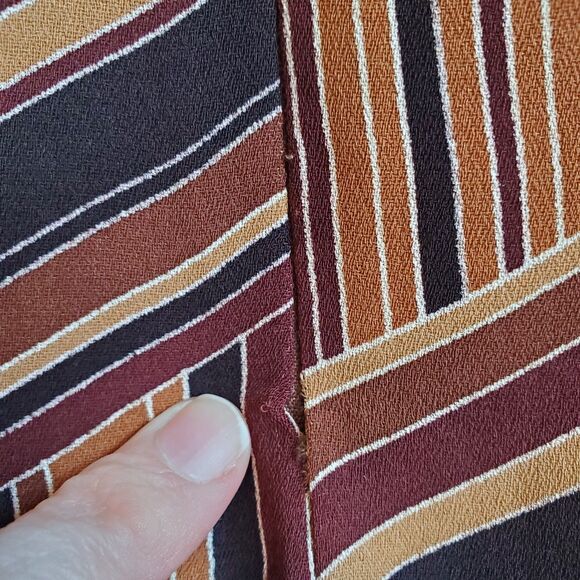 Vintage 80s Mario Borsato Brown Striped Blouse - Picture 8 of 8